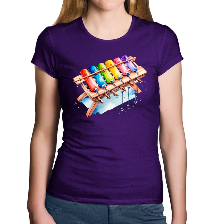 Baby Look Algodão Xilofone - Roxa