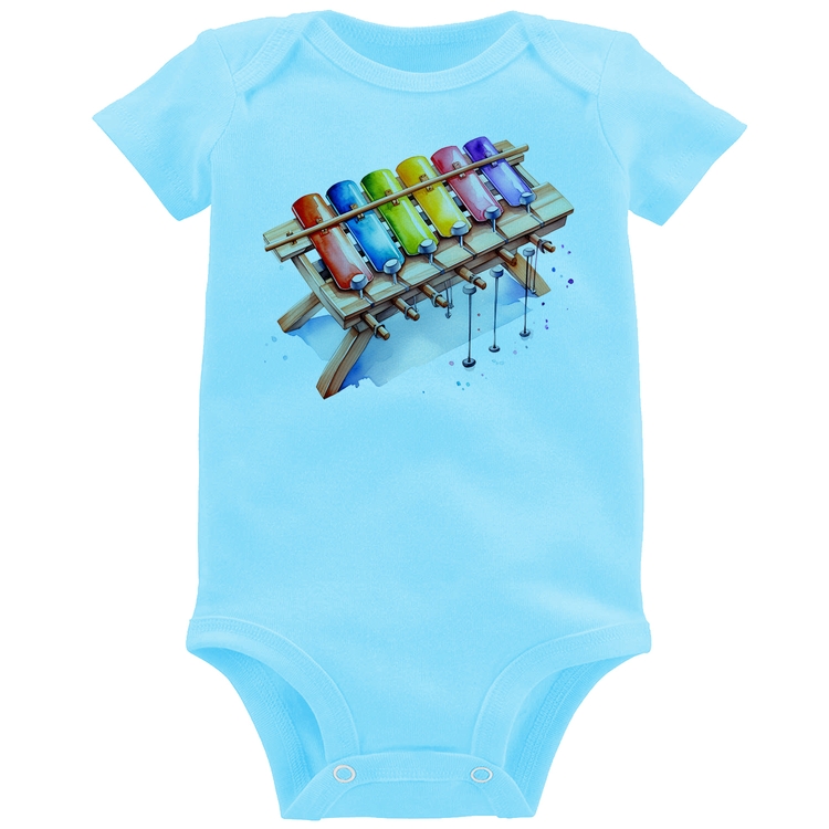 Body Bebê Xilofone - Azul Bebê