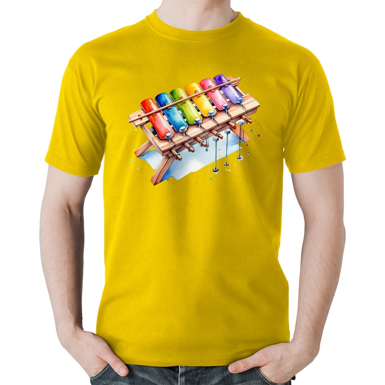 Camiseta Algodão Xilofone - Amarela