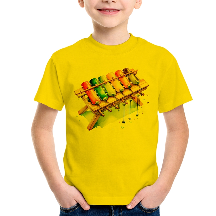 Camiseta Infantil Xilofone - Amarela