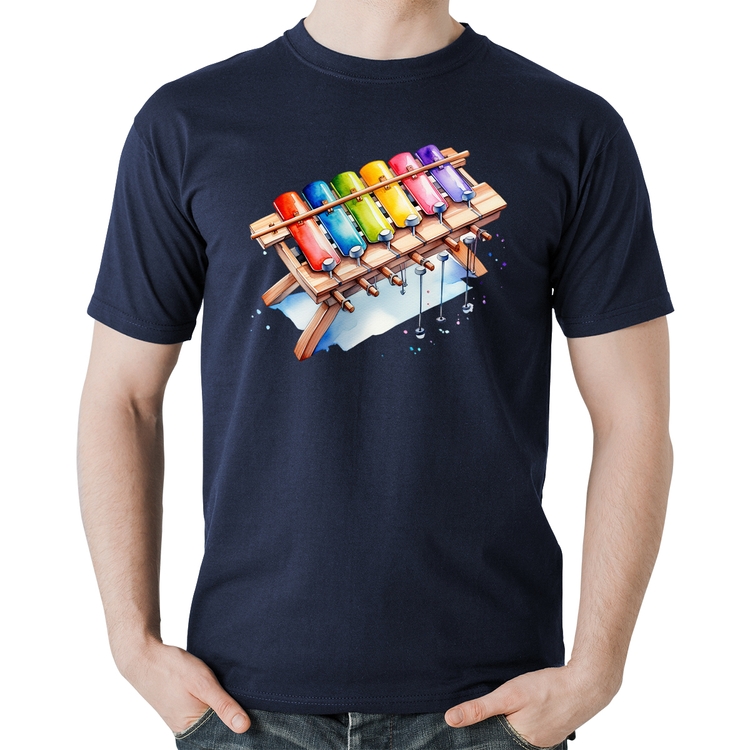 Camiseta Algodão Xilofone - Marinho