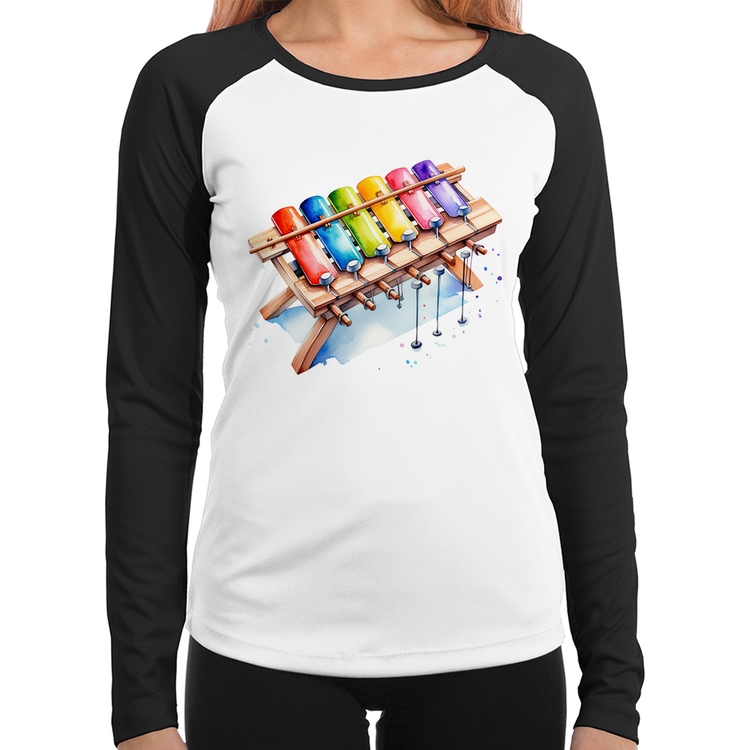 Baby Look Raglan Xilofone Manga Longa