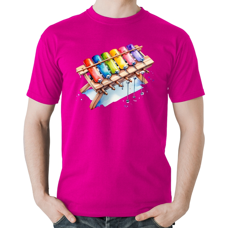 Camiseta Algodão Xilofone - Rosa