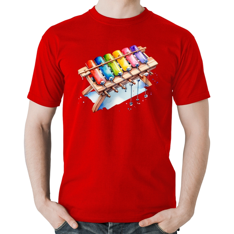 Camiseta Algodão Xilofone - Vermelha