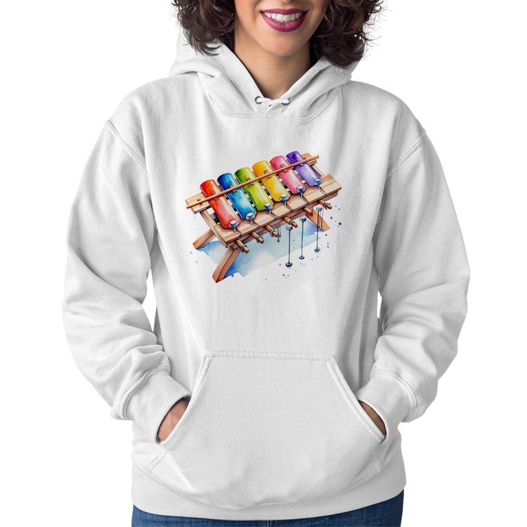 Moletom Feminino Xilofone - Branco