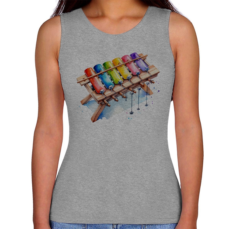 Regata Feminina Xilofone - Cinza