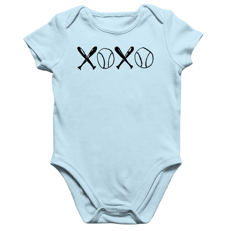 Body Bebê Algodão Xoxo Baseball - Azul Bebê
