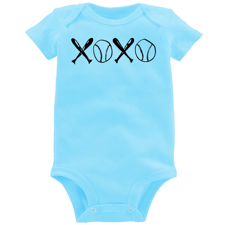 Body Bebê Xoxo Baseball - Azul Bebê