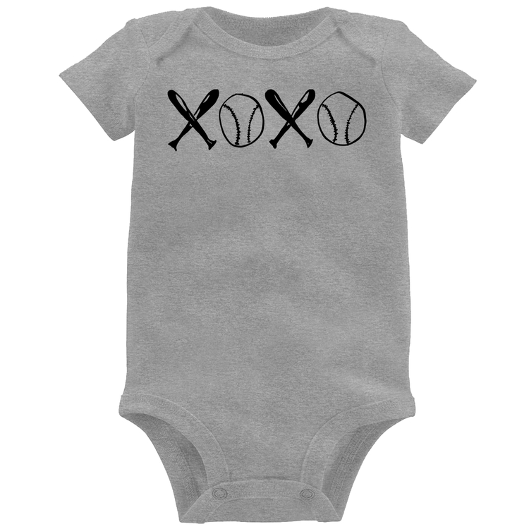 Body Bebê Xoxo Baseball - Cinza