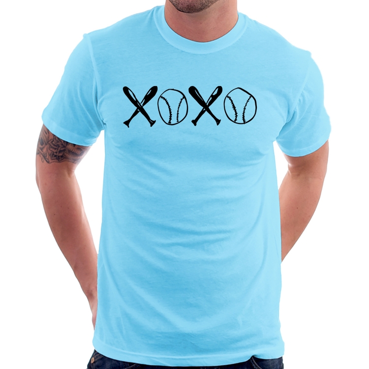 Camiseta Xoxo Baseball - Azul Bebê