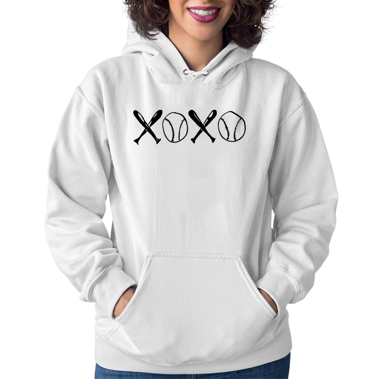 Moletom Feminino Xoxo Baseball - Branco