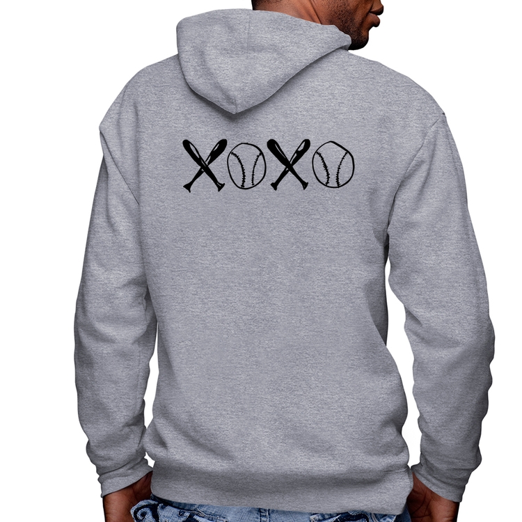Blusa Moletom Xoxo Baseball Masculina com Capuz e Zíper - Mescla