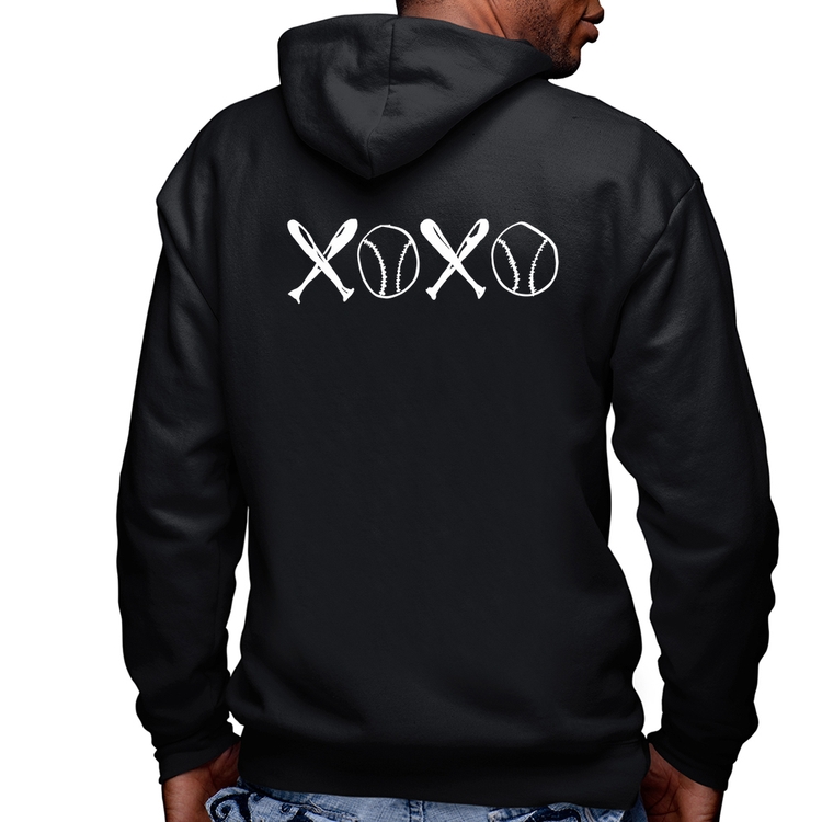 Blusa Moletom Xoxo Baseball Masculina com Capuz e Zíper