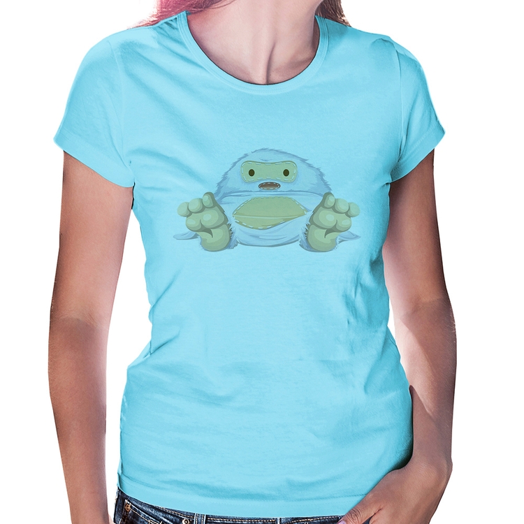 Baby Look Yeti O Abominável Homem das Neves  - Azul Bebê