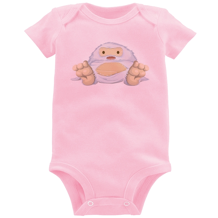 Body Bebê Yeti O Abominável Homem das Neves  - Rosa Bebê