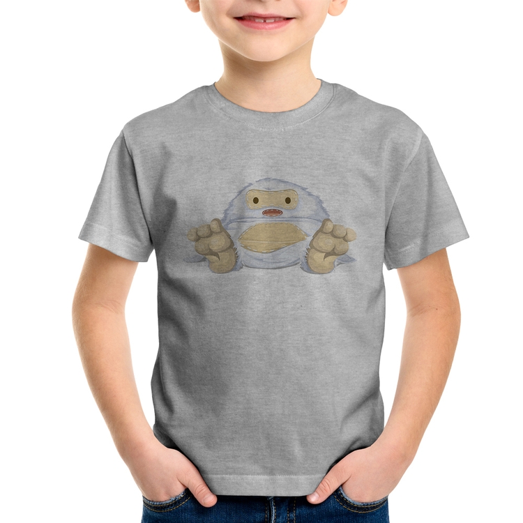 Camiseta Infantil Yeti O Abominável Homem das Neves  - Cinza