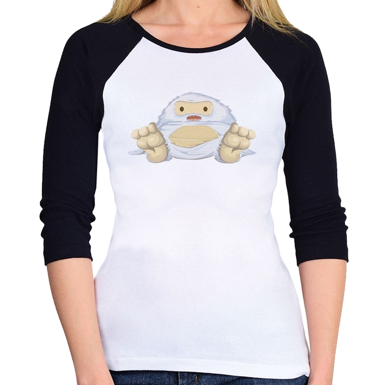 Baby Look Raglan Yeti O Abominável Homem das Neves  Manga 3/4