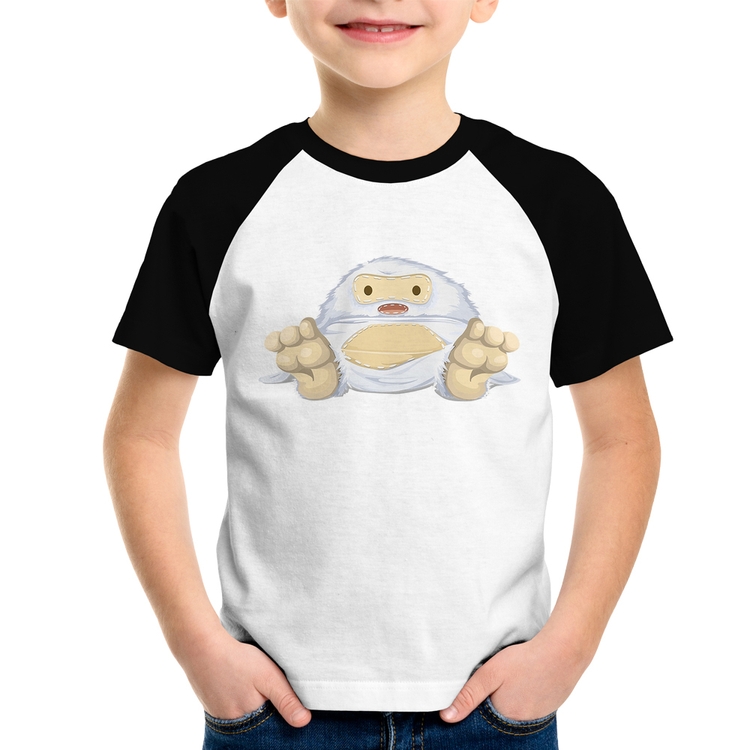 Camiseta Raglan Infantil Yeti O Abominável Homem das Neves 