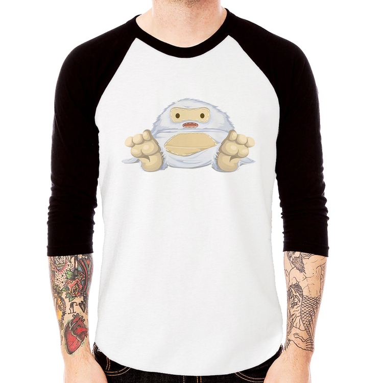 Camiseta Raglan Yeti O Abominável Homem das Neves  Manga 3/4