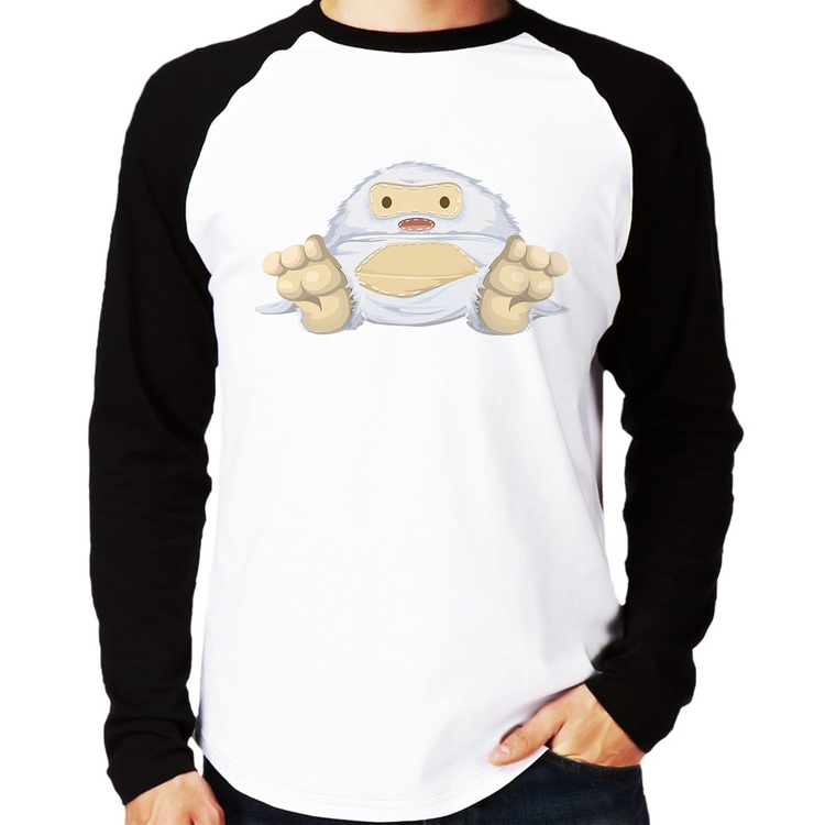 Camiseta Raglan Yeti O Abominável Homem das Neves  Manga Longa