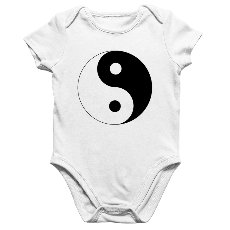 Body Bebê Algodão Yin-Yang - Branco