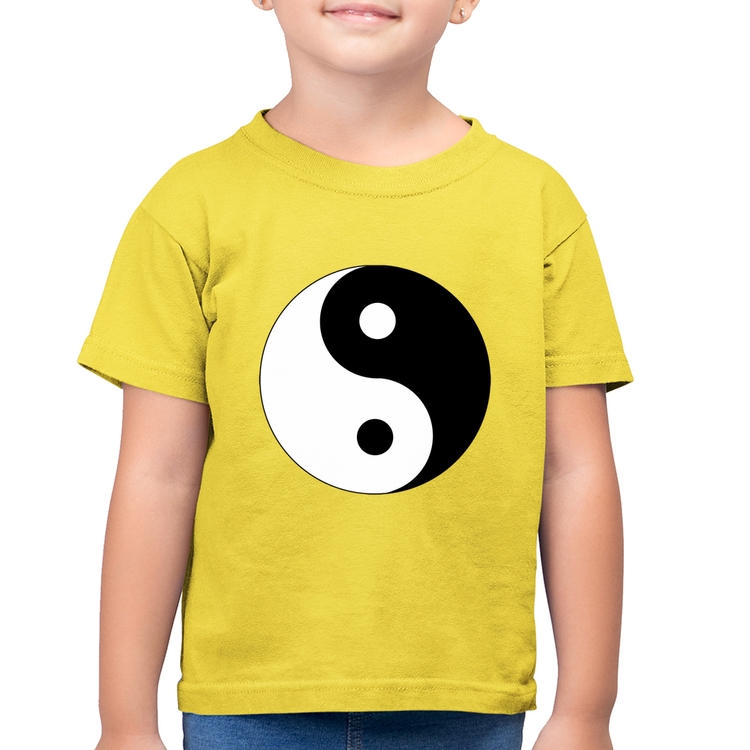 Camiseta Algodão Infantil Yin-Yang - Amarelo Canário