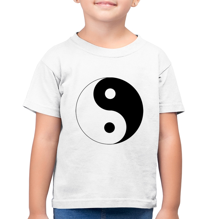 Camiseta Algodão Infantil Yin-Yang - Branca