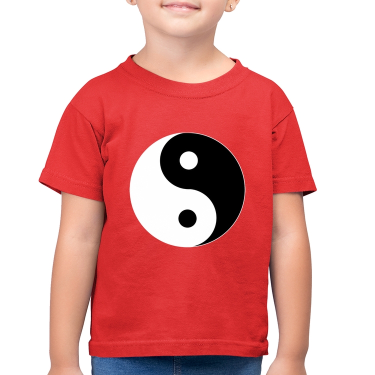 Camiseta Algodão Infantil Yin-Yang - Vermelha