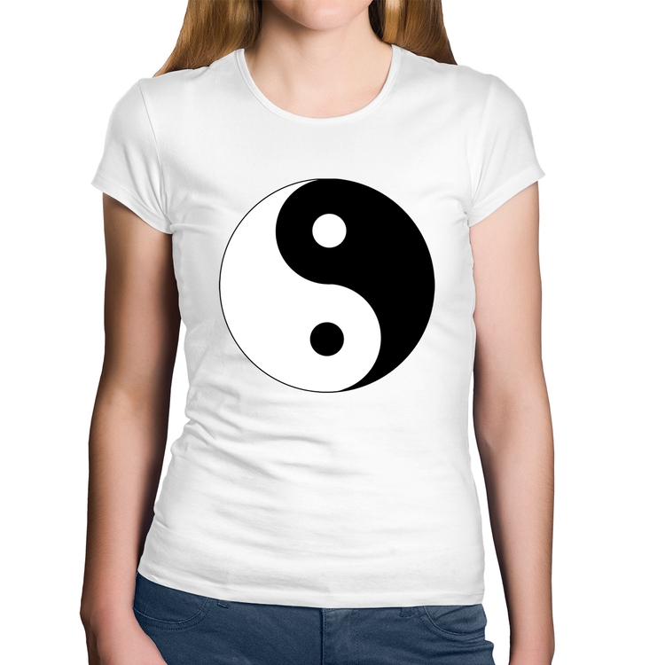 Baby Look Algodão Yin-Yang - Branca