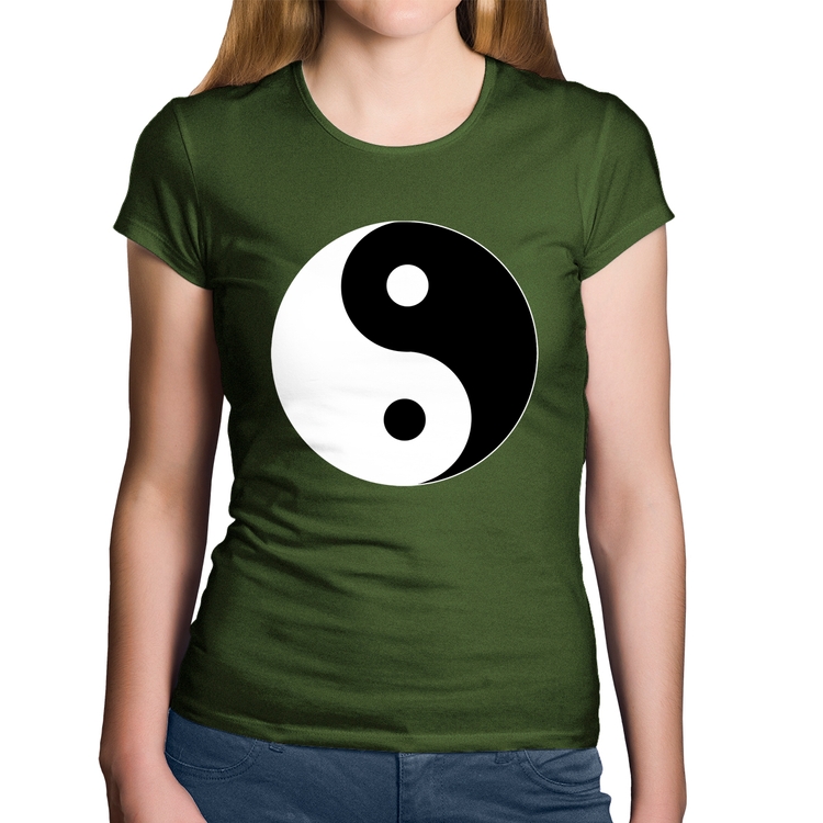 Baby Look Algodão Yin-Yang - Musgo