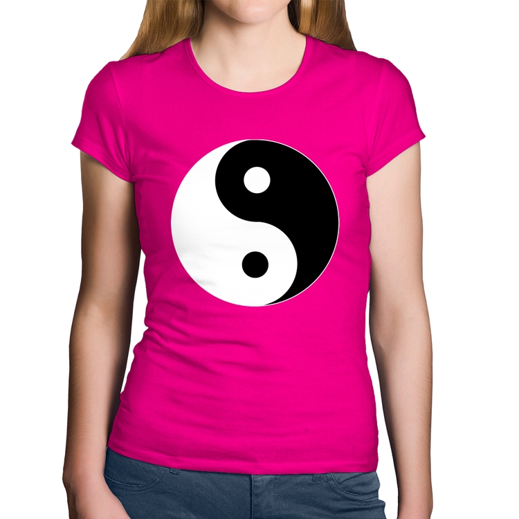 Baby Look Algodão Yin-Yang - Rosa