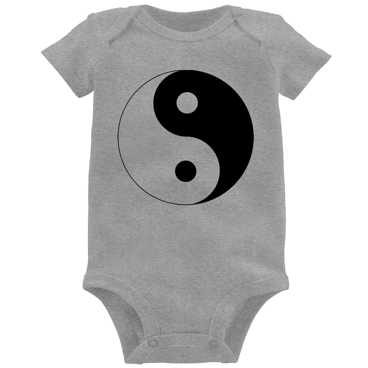 Body Bebê Yin-Yang - Cinza