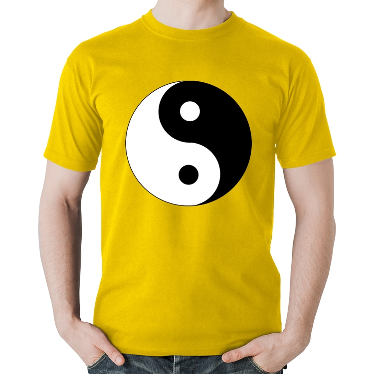 Camiseta Algodão Yin-Yang - Amarela