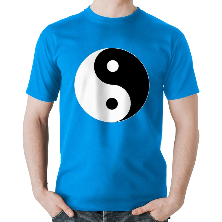 Camiseta Algodão Yin-Yang - Azul