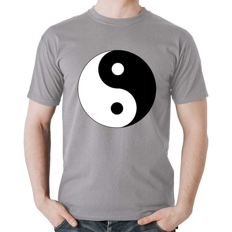 Camiseta Algodão Yin-Yang - Cinza