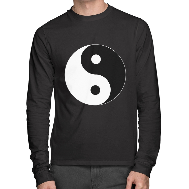Camiseta Algodão Yin-Yang Manga Longa