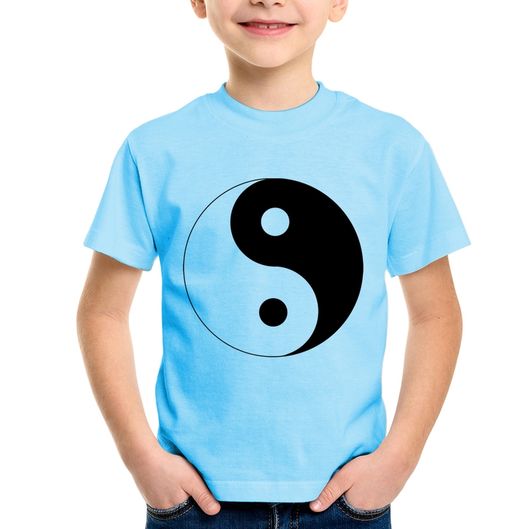 Camiseta Infantil Yin-Yang - Azul Bebê