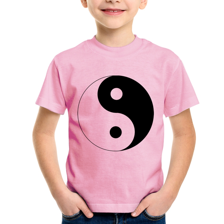 Camiseta Infantil Yin-Yang - Rosa Bebê