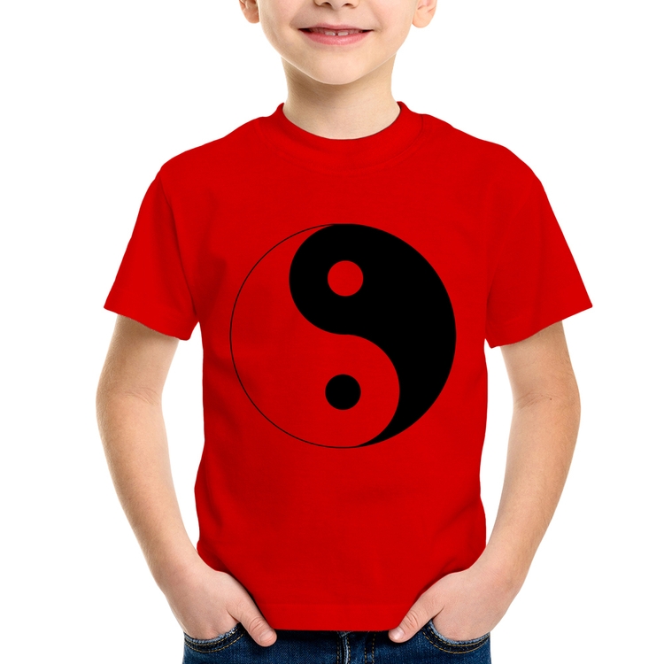 Camiseta Infantil Yin-Yang - Vermelha