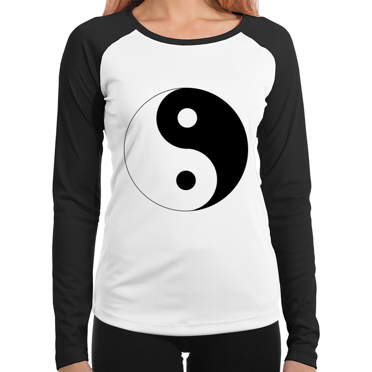 Baby Look Raglan Yin-Yang Manga Longa