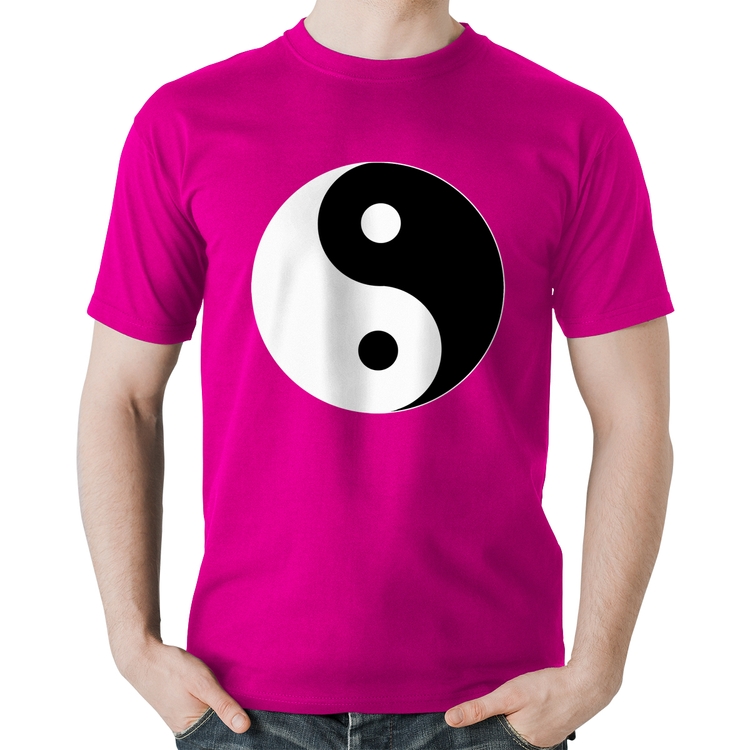 Camiseta Algodão Yin-Yang - Rosa