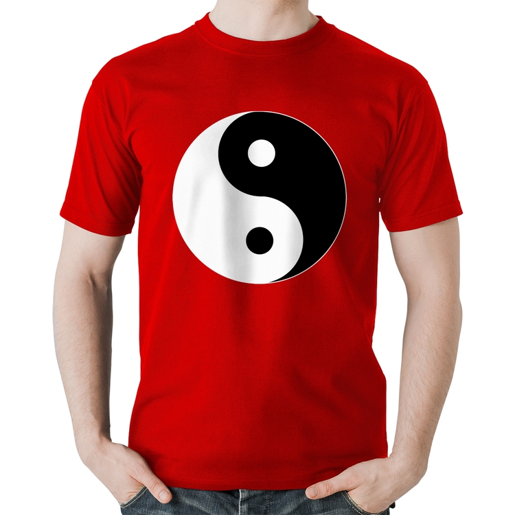 Camiseta Algodão Yin-Yang - Vermelha