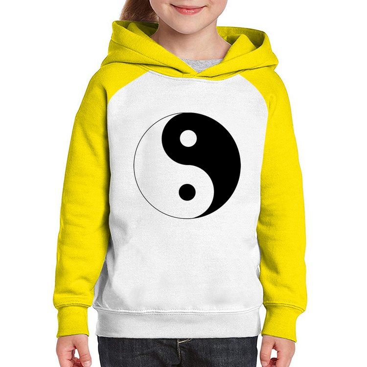 Moletom Infantil Yin-Yang - Branco/Amarelo