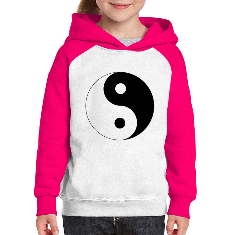 Moletom Infantil Yin-Yang - Branco/Rosa