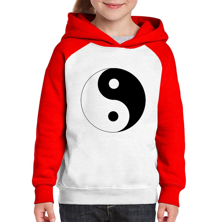 Moletom Infantil Yin-Yang - Branco/Vermelho