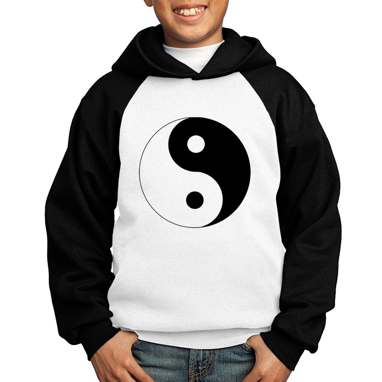 Moletom Infantil Yin-Yang - Branco/Preto