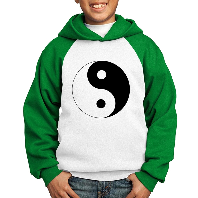 Moletom Infantil Yin-Yang - Branco/Verde