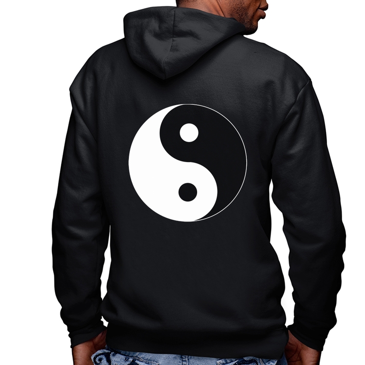 Blusa Moletom Yin-Yang Masculina com Capuz e Zíper