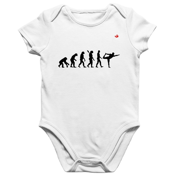 Body Bebê Algodão Yoga Evolução do Yogi - Branco