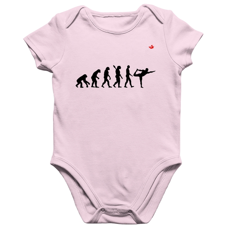 Body Bebê Algodão Yoga Evolução do Yogi - Rosa Bebê